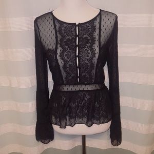 Black lace Free People top